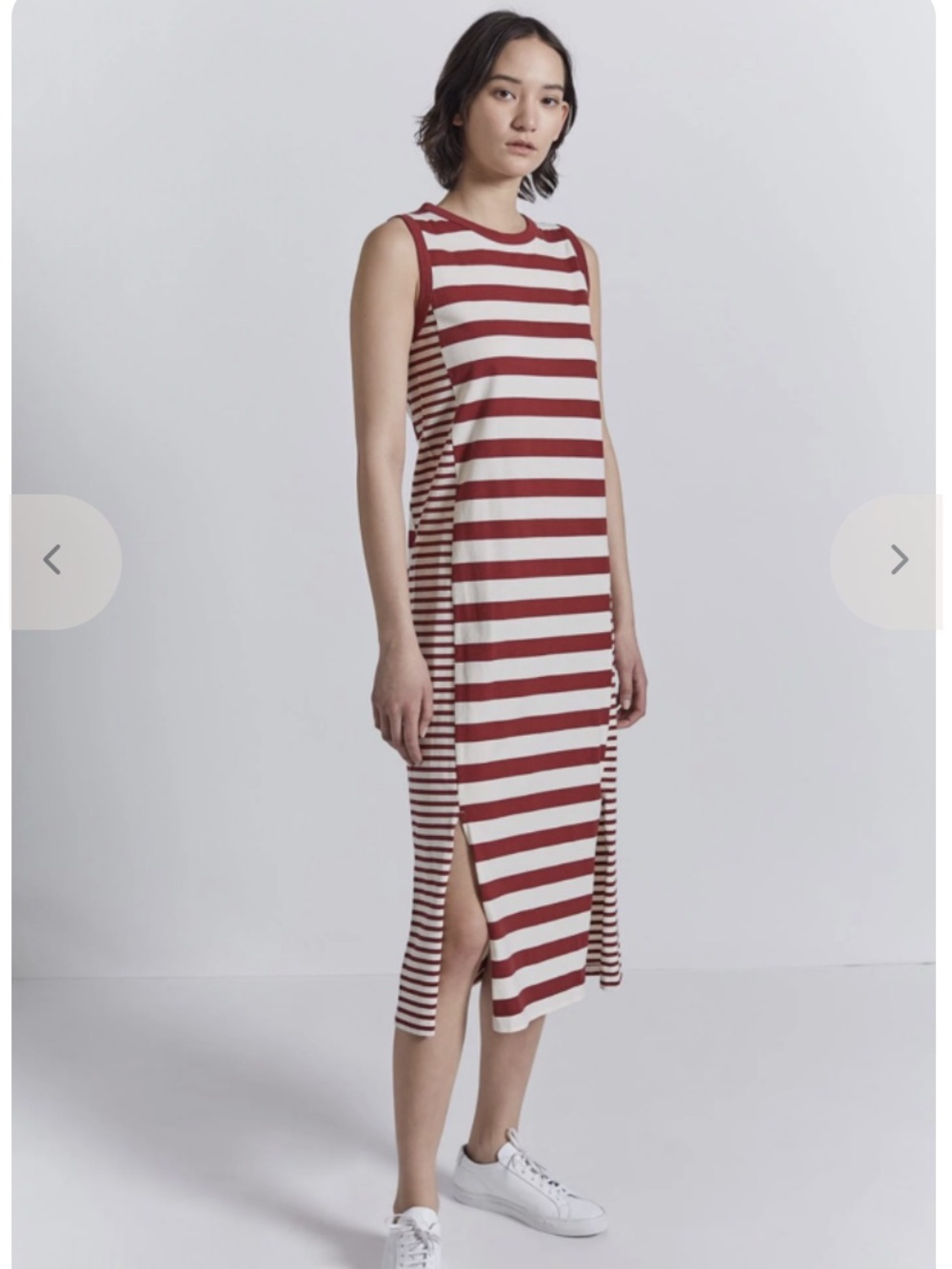 Current/Elliott The Perfect Muscle Tee Dress Burgundy, Crème 0 XS